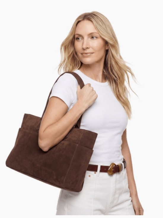 Mali + Lili Handbags - NWT Mali & Lili Brown Faux Suede Tote Bag